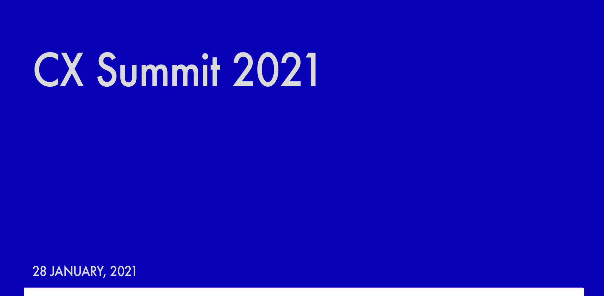 CX Summit 2021
